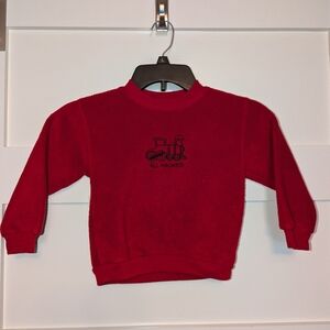 Vintage TKS basics crewneck fleece sweatshirt size 2T. No tags. Red train top.